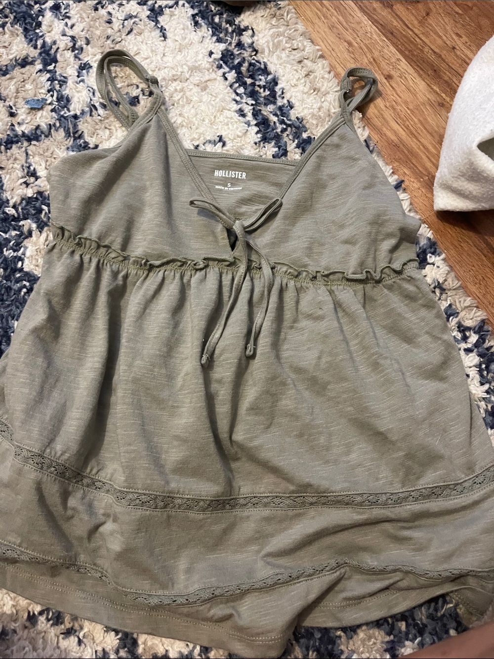 Hollister Olive Tie-Front Spaghetti Strap Camisole